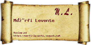 Márfi Levente névjegykártya